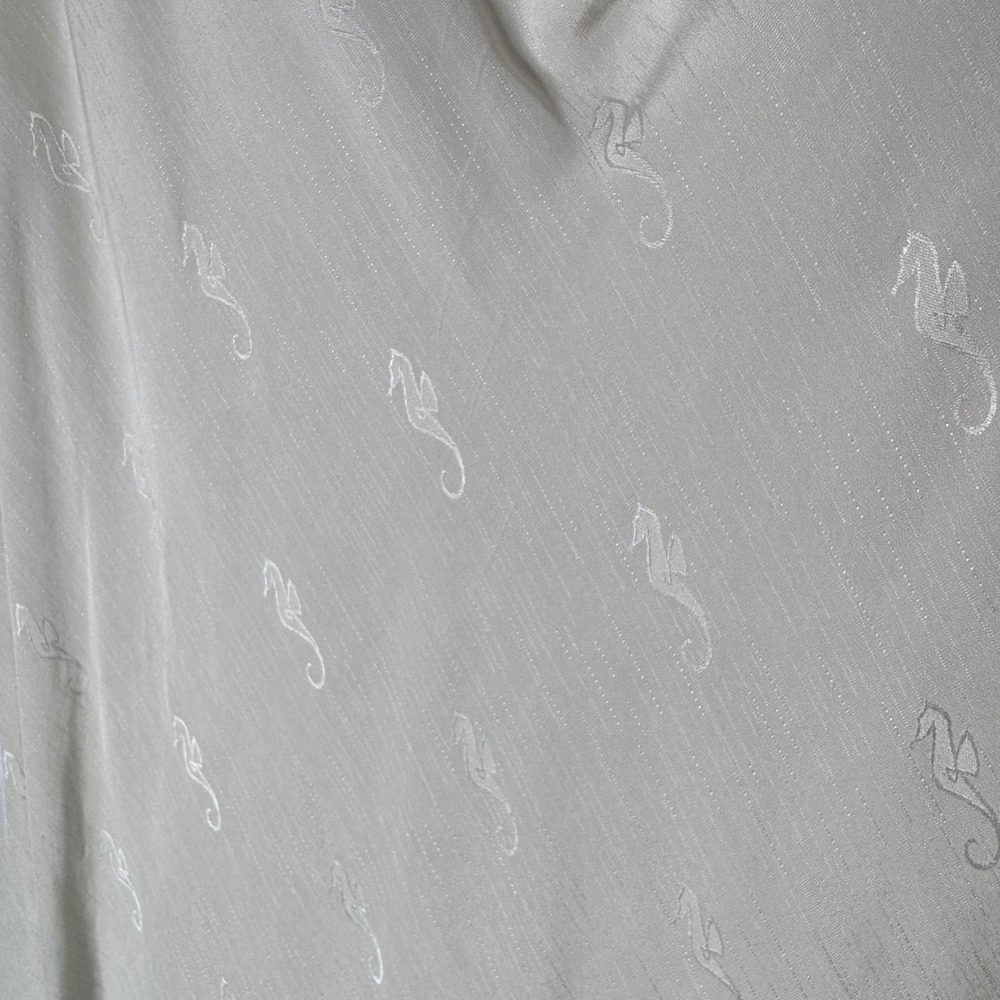Tori Richard Hawaiian 100% Silk Midi Dress Sz 8 Cream Seahorse Palm Vacation Y2K - Picture 4 of 12